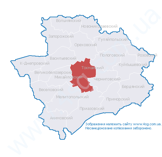 Карта токмака запорожской области